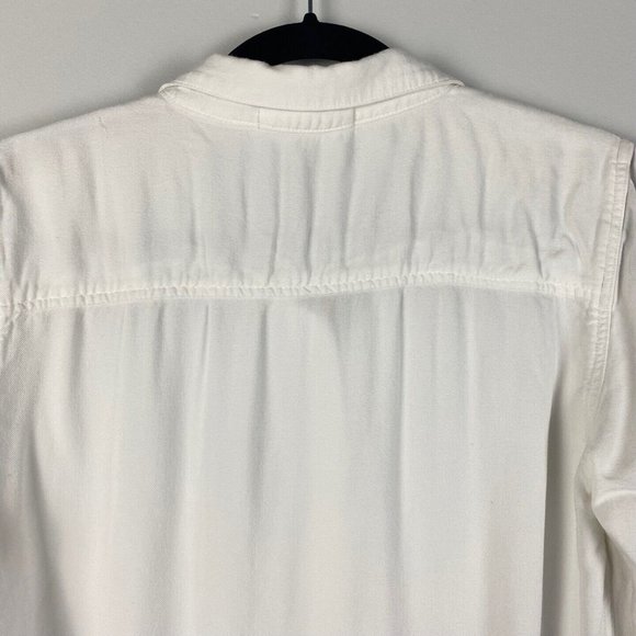 Marine Layer Women's Button Up Shirt Large Long Sleeve White Top - Picture 5 of 7
